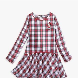 Disney Minnie Mouse Holiday Plaid Nightshirt Dress Girl Size 9/10 NWOT Sleepwear